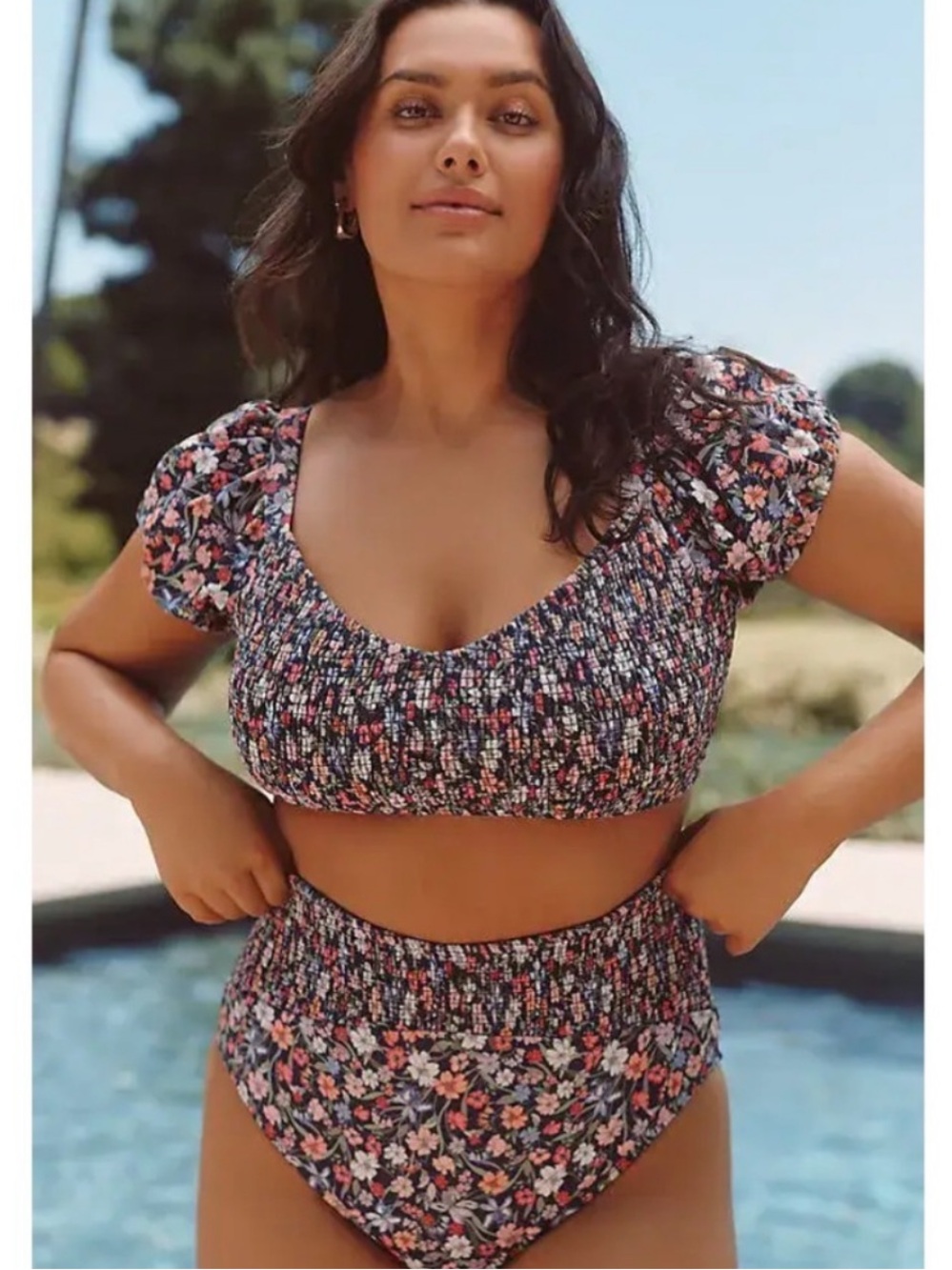 Hutch TOP ONLY Marin Floral Smoked Bikini Top 1X NEW
